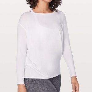 Lululemon Back in Action white top